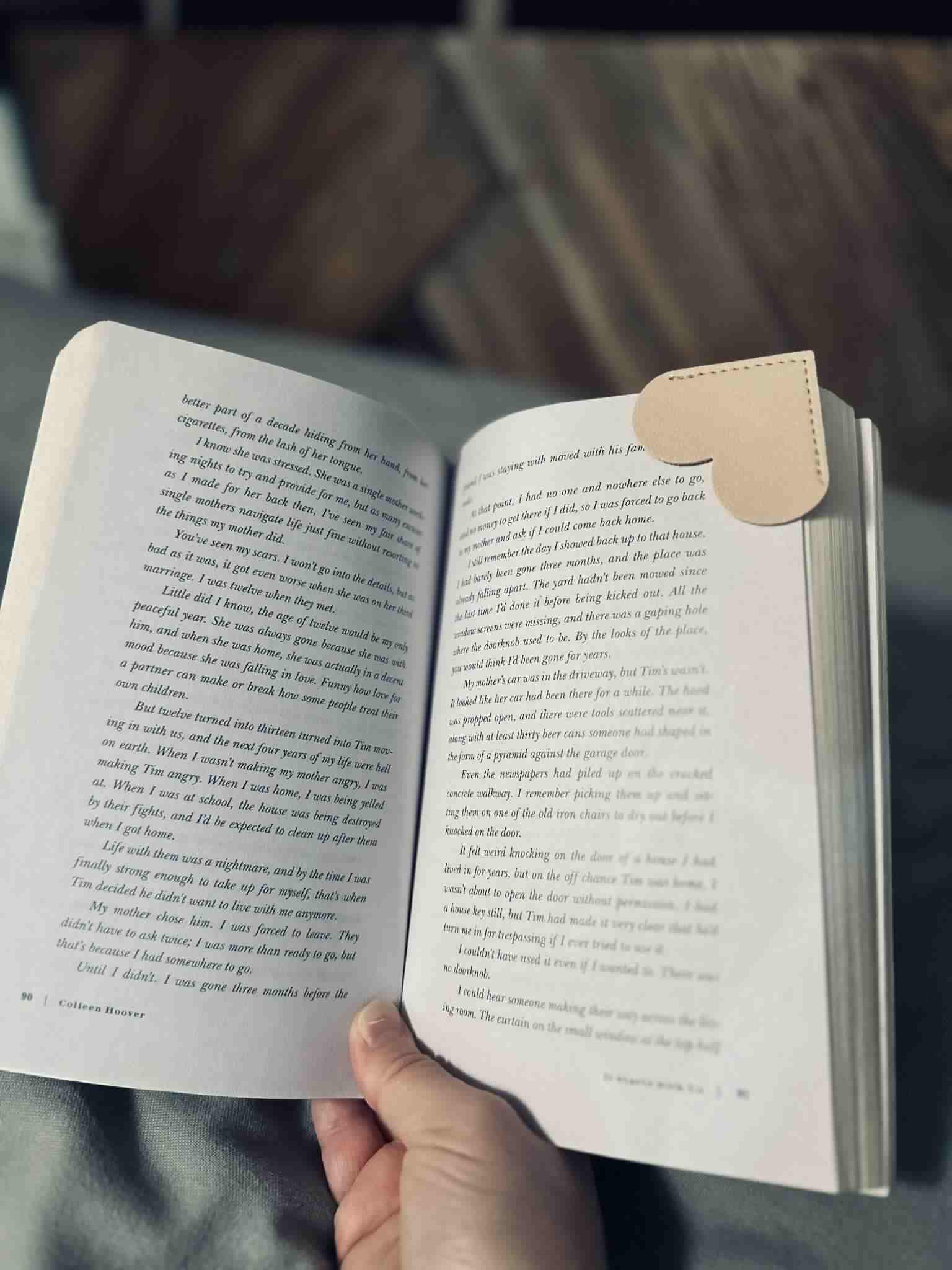 Leather Heart Bookmarks-set of two